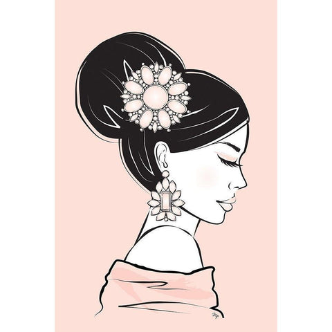 Geisha II Gold Ornate Wood Framed Art Print with Double Matting by Pavlova, Martina
