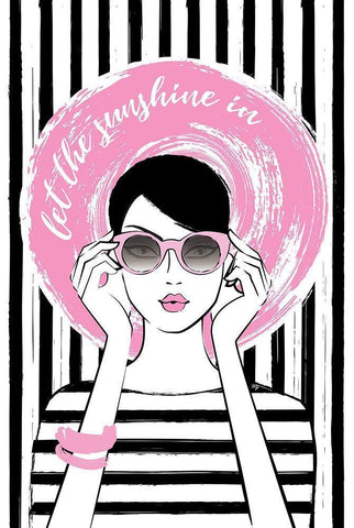 Sunshine Girl II White Modern Wood Framed Art Print with Double Matting by Pavlova, Martina