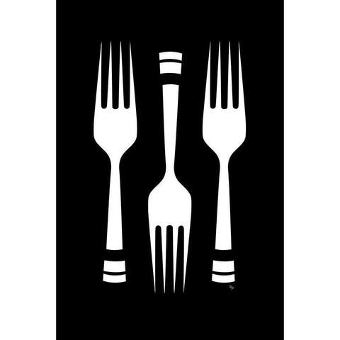 Forks Gold Ornate Wood Framed Art Print with Double Matting by Pavlova, Martina