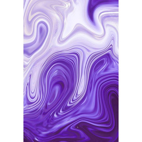 Purple Marble Black Modern Wood Framed Art Print with Double Matting by Pavlova, Martina
