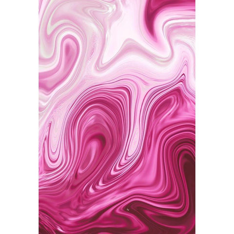 Pink Marble Black Modern Wood Framed Art Print with Double Matting by Pavlova, Martina