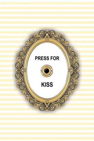 Kiss Button Black Ornate Wood Framed Art Print with Double Matting by Pavlova, Martina