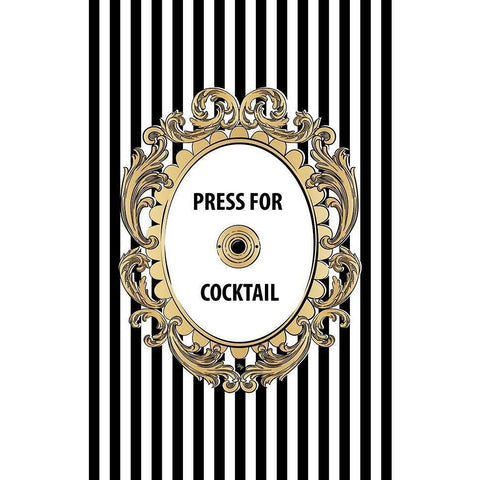Cocktail Button Black Modern Wood Framed Art Print with Double Matting by Pavlova, Martina