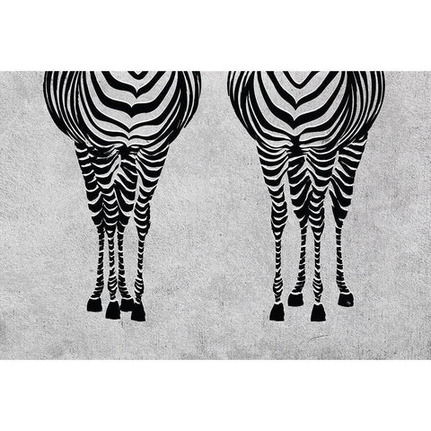 Zebras Black Modern Wood Framed Art Print with Double Matting by Pavlova, Martina