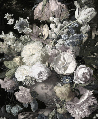 Glorious Bouquet I Black Ornate Wood Framed Art Print with Double Matting by McQueen, Angela