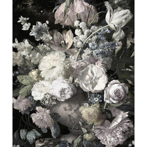 Glorious Bouquet I Black Modern Wood Framed Art Print with Double Matting by McQueen, Angela