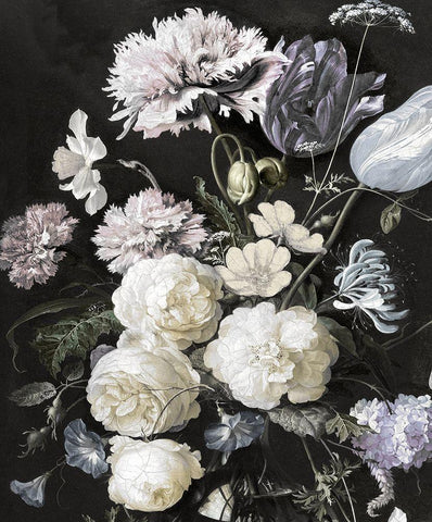 Glorious Bouquet II Black Ornate Wood Framed Art Print with Double Matting by McQueen, Angela