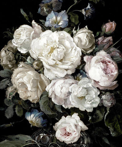 Glorious Bouquet III White Modern Wood Framed Art Print with Double Matting by McQueen, Angela