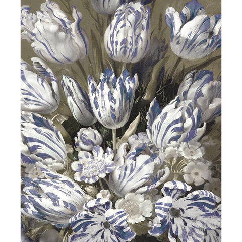 Tulip Bouquet Gold Ornate Wood Framed Art Print with Double Matting by McQueen, Angela