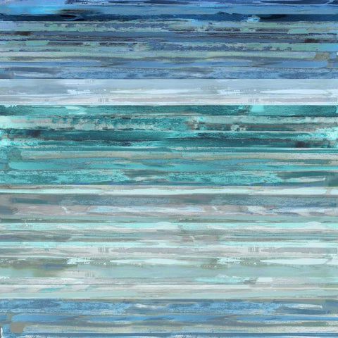 Strata In Aqua Black Ornate Wood Framed Art Print with Double Matting by Shields, Matt