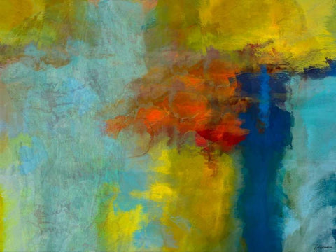 Ascension VIII White Modern Wood Framed Art Print with Double Matting by Tienhaara, Michael