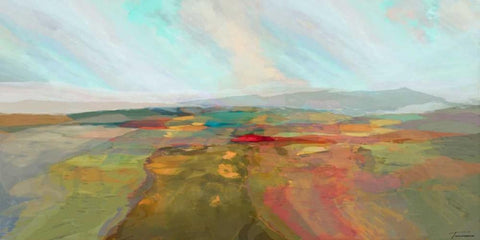 Cascade I White Modern Wood Framed Art Print with Double Matting by Tienhaara, Michael