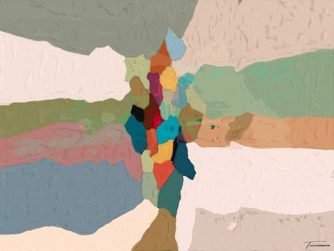 Cascade IV White Modern Wood Framed Art Print with Double Matting by Tienhaara, Michael