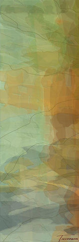 Passages Tryptic Left White Modern Wood Framed Art Print with Double Matting by Tienhaara, Michael