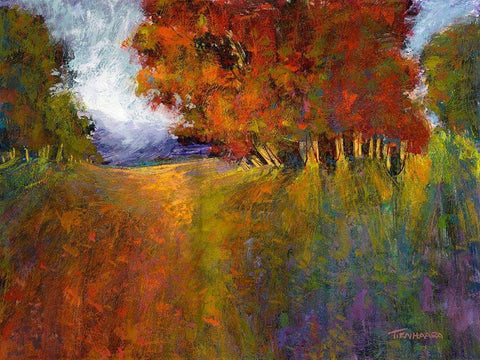 Aura Of Fall I White Modern Wood Framed Art Print with Double Matting by Tienhaara, Michael