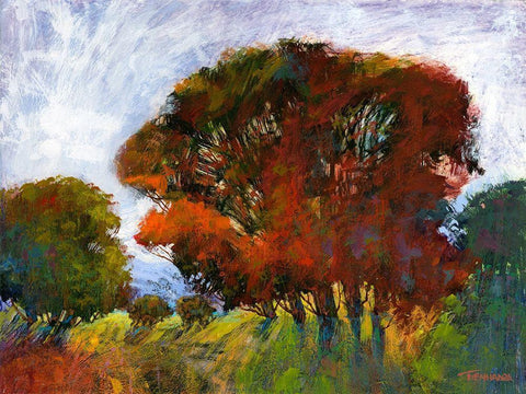 Aura Of Fall IV White Modern Wood Framed Art Print with Double Matting by Tienhaara, Michael