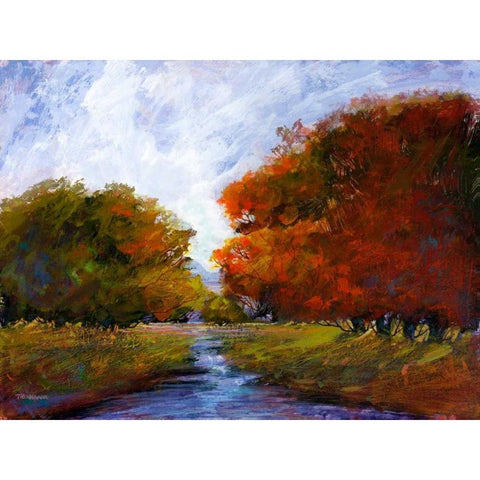 Autumn Intrigue I White Modern Wood Framed Art Print by Tienhaara, Michael