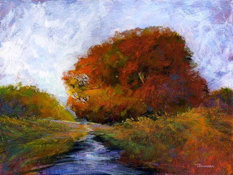 Autumn Intrigue II White Modern Wood Framed Art Print with Double Matting by Tienhaara, Michael