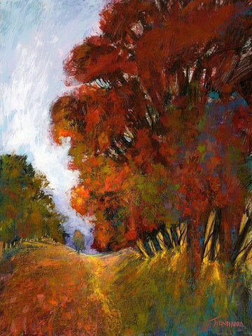 Falls Romance II White Modern Wood Framed Art Print with Double Matting by Tienhaara, Michael