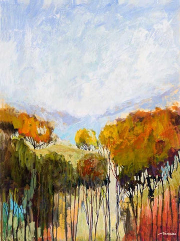 Harmony II White Modern Wood Framed Art Print with Double Matting by Tienhaara, Michael