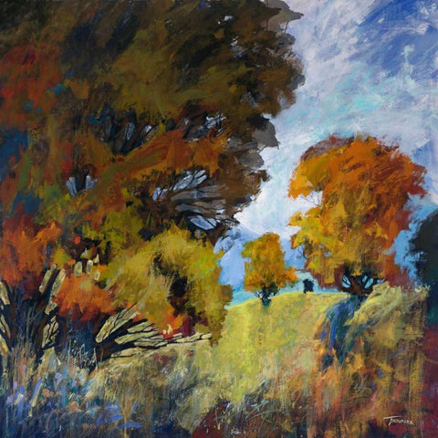 September Surprise II White Modern Wood Framed Art Print with Double Matting by Tienhaara, Michael