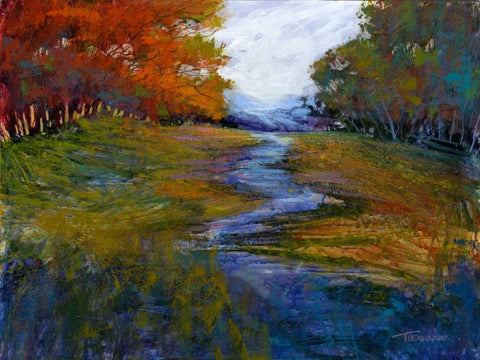 Tranquil Dreams II White Modern Wood Framed Art Print with Double Matting by Tienhaara, Michael