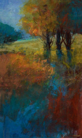 Autumn Song III Black Ornate Wood Framed Art Print with Double Matting by Tienhaara, Michael