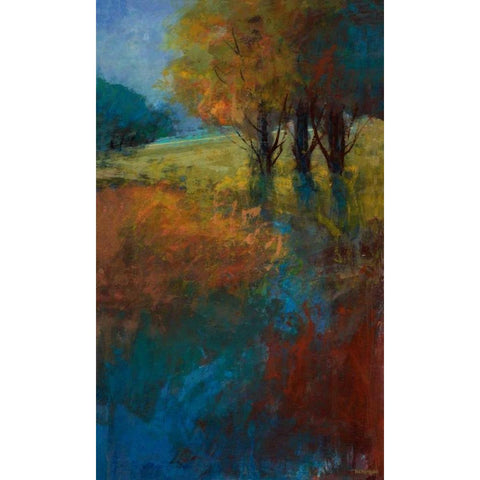 Autumn Song III Black Modern Wood Framed Art Print with Double Matting by Tienhaara, Michael