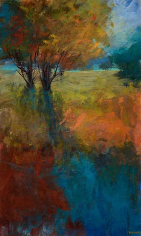 Autumn Song IV Black Ornate Wood Framed Art Print with Double Matting by Tienhaara, Michael