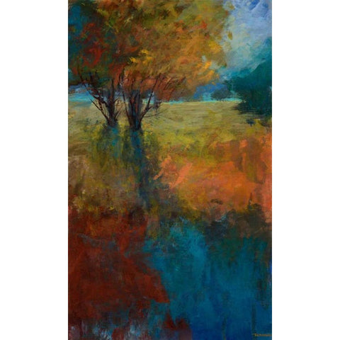 Autumn Song IV Black Modern Wood Framed Art Print by Tienhaara, Michael