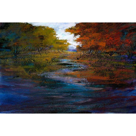 Serene Journey I Black Modern Wood Framed Art Print with Double Matting by Tienhaara, Michael