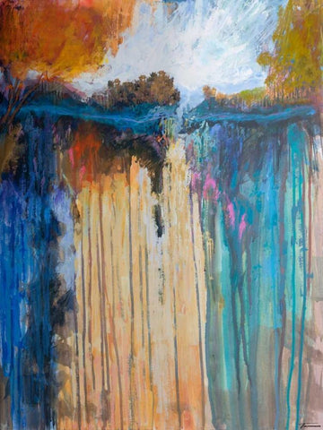 Cascading Memories I White Modern Wood Framed Art Print with Double Matting by Tienhaara, Michael