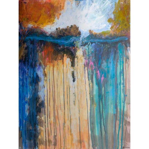 Cascading Memories I Black Modern Wood Framed Art Print with Double Matting by Tienhaara, Michael