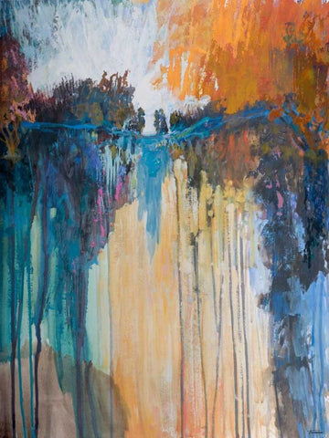 Cascading Memories II Black Ornate Wood Framed Art Print with Double Matting by Tienhaara, Michael