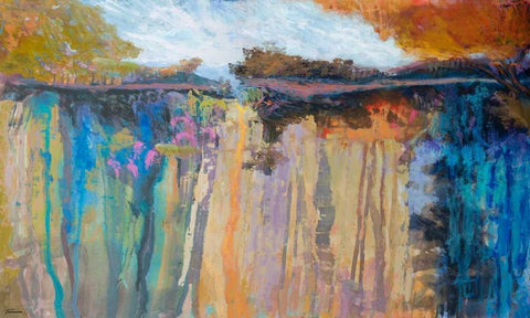 Cascading Memories III Black Ornate Wood Framed Art Print with Double Matting by Tienhaara, Michael