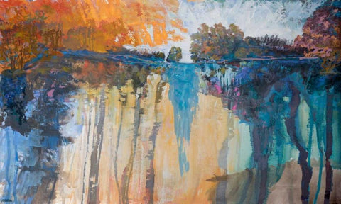 Cascading Memories IV Black Ornate Wood Framed Art Print with Double Matting by Tienhaara, Michael