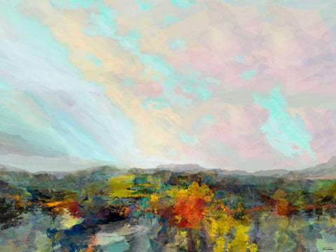 Formations Big Sky II White Modern Wood Framed Art Print with Double Matting by Tienhaara, Michael