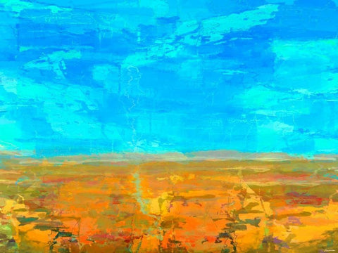 Mosaic Vista II White Modern Wood Framed Art Print with Double Matting by Tienhaara, Michael