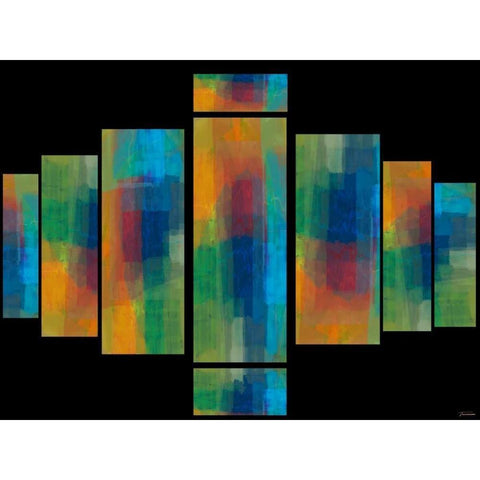 Sequential I Black Modern Wood Framed Art Print with Double Matting by Tienhaara, Michael