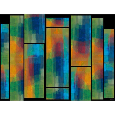 Sequential III Black Modern Wood Framed Art Print with Double Matting by Tienhaara, Michael