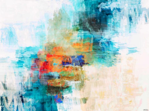 Splash I White Modern Wood Framed Art Print with Double Matting by Tienhaara, Michael