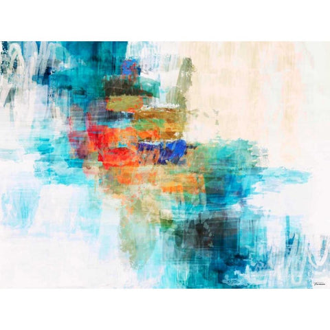 Splash II White Modern Wood Framed Art Print by Tienhaara, Michael