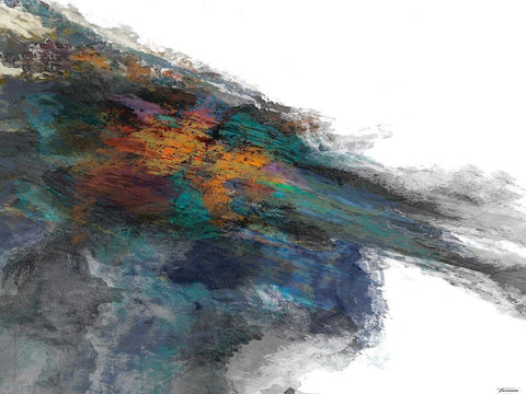 Interlude I White Modern Wood Framed Art Print with Double Matting by Tienhaara, Michael