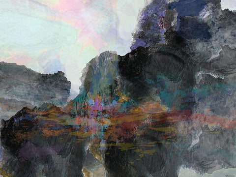 Interlude III White Modern Wood Framed Art Print with Double Matting by Tienhaara, Michael