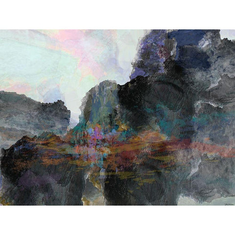 Interlude III Black Modern Wood Framed Art Print by Tienhaara, Michael