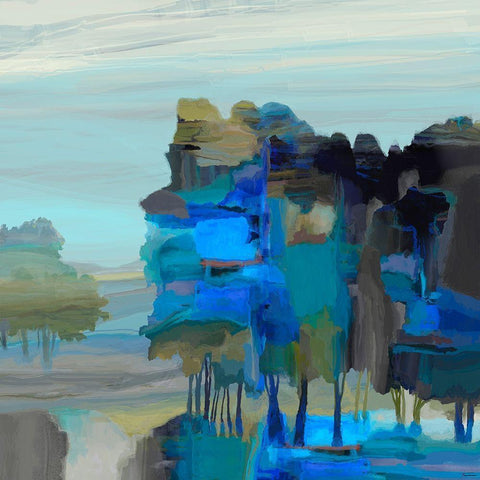 Ridge V Black Modern Wood Framed Art Print with Double Matting by Tienhaara, Michael