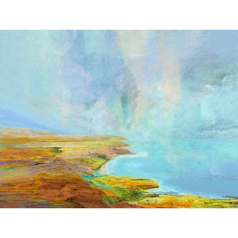 Ocean Cliffs Black Modern Wood Framed Art Print by Tienhaara, Michael