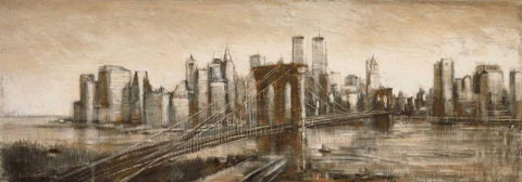 New York-New York Black Ornate Wood Framed Art Print with Double Matting by Daniels, Matthew