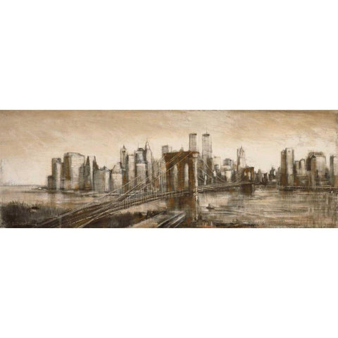 New York-New York Black Modern Wood Framed Art Print by Daniels, Matthew