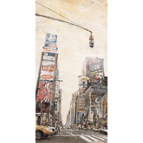 Times Square II White Modern Wood Framed Art Print by Daniels, Matthew